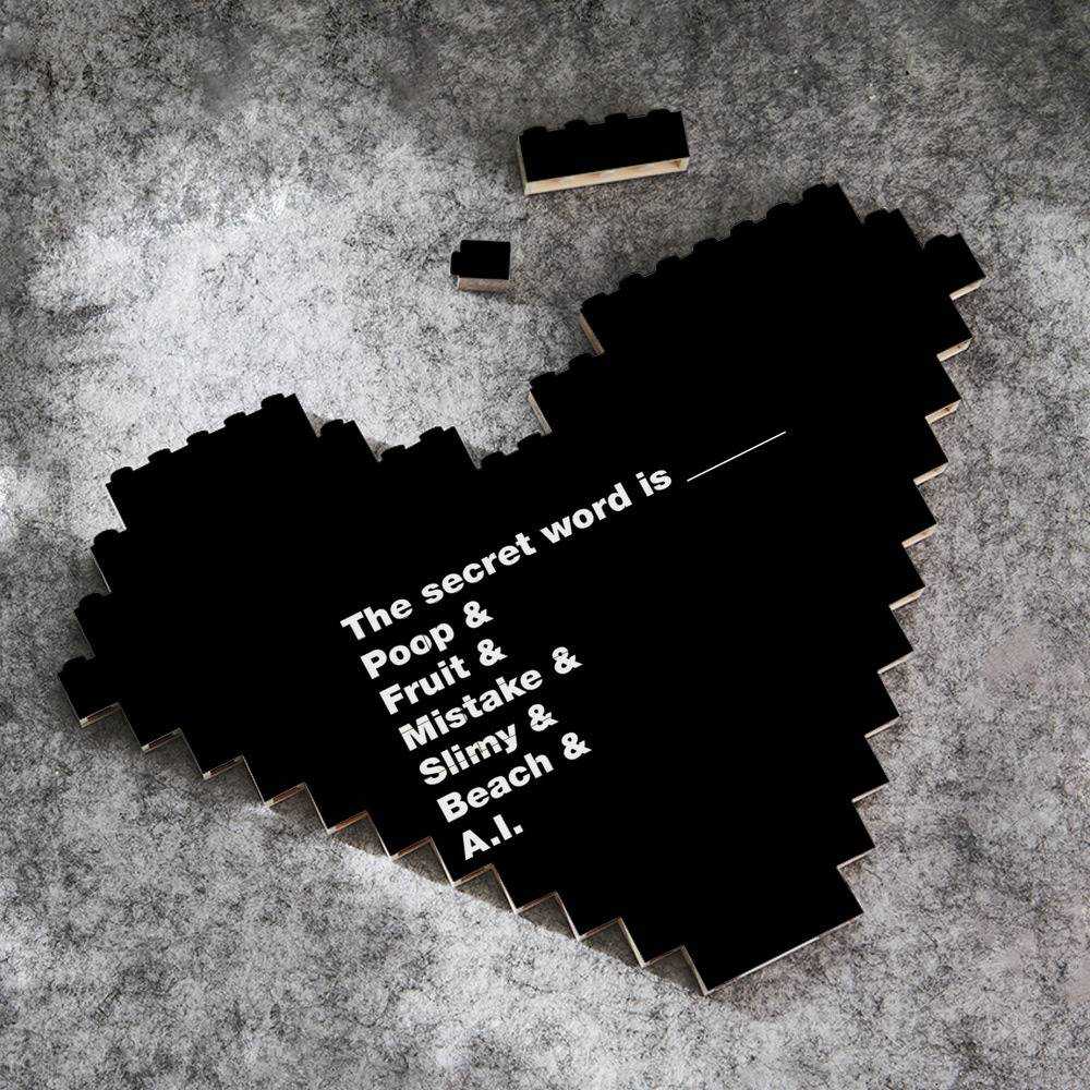 Distractible Heart Shape Building Blocks Secret Word Building Blocks