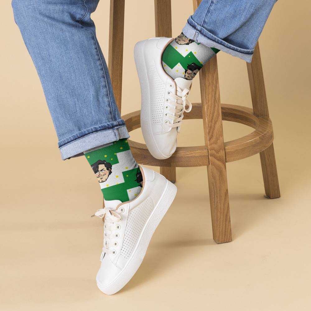 Distractible Socks Custom Photo Socks Striped Printed Socks White