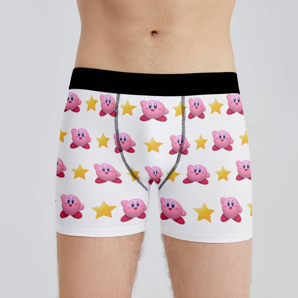 Kirby Boxers Custom Photo Boxers Men's Underwear Star Boxers White
