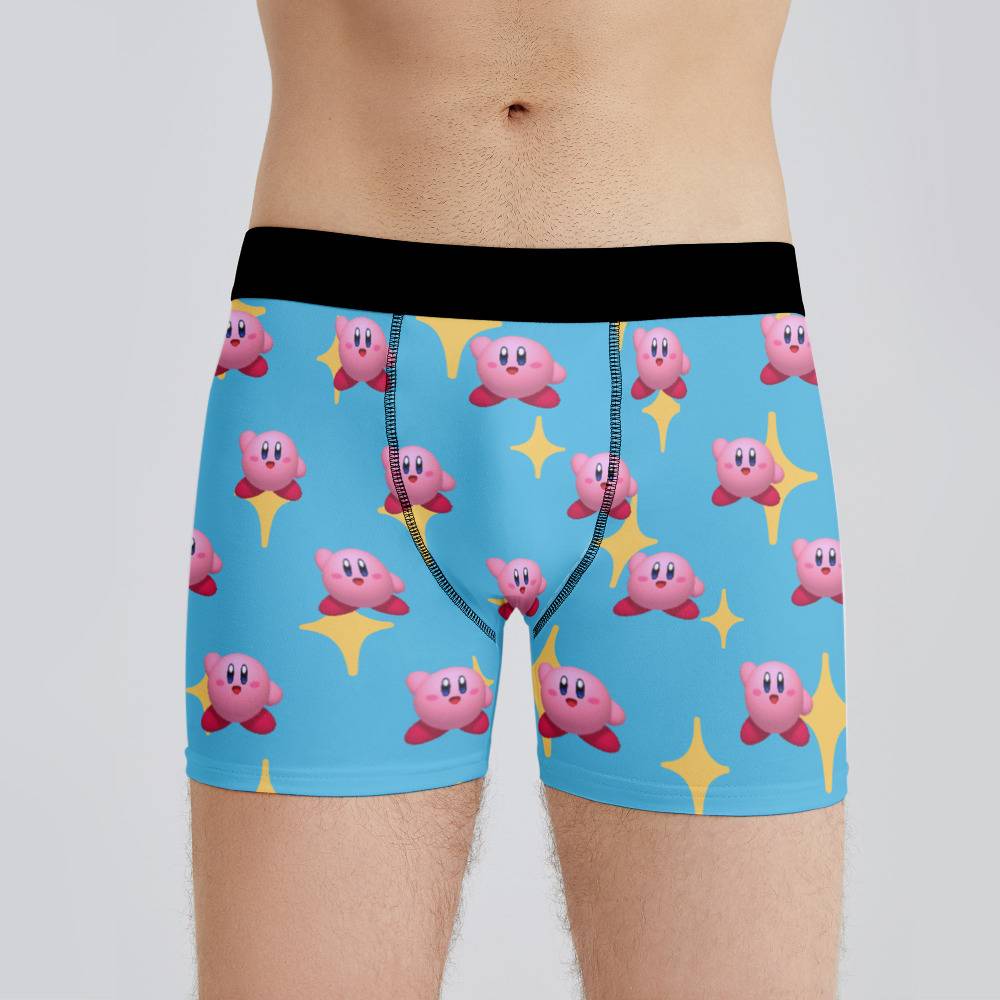 Kirby Boxers Custom Photo Boxers Men's Underwear Twinkle Star Boxers Blue
