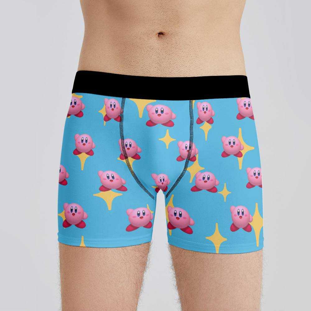 Pure cotton macho pink underwear men's cute pig cartoon print Kirby boxer  briefs for boyfriend
