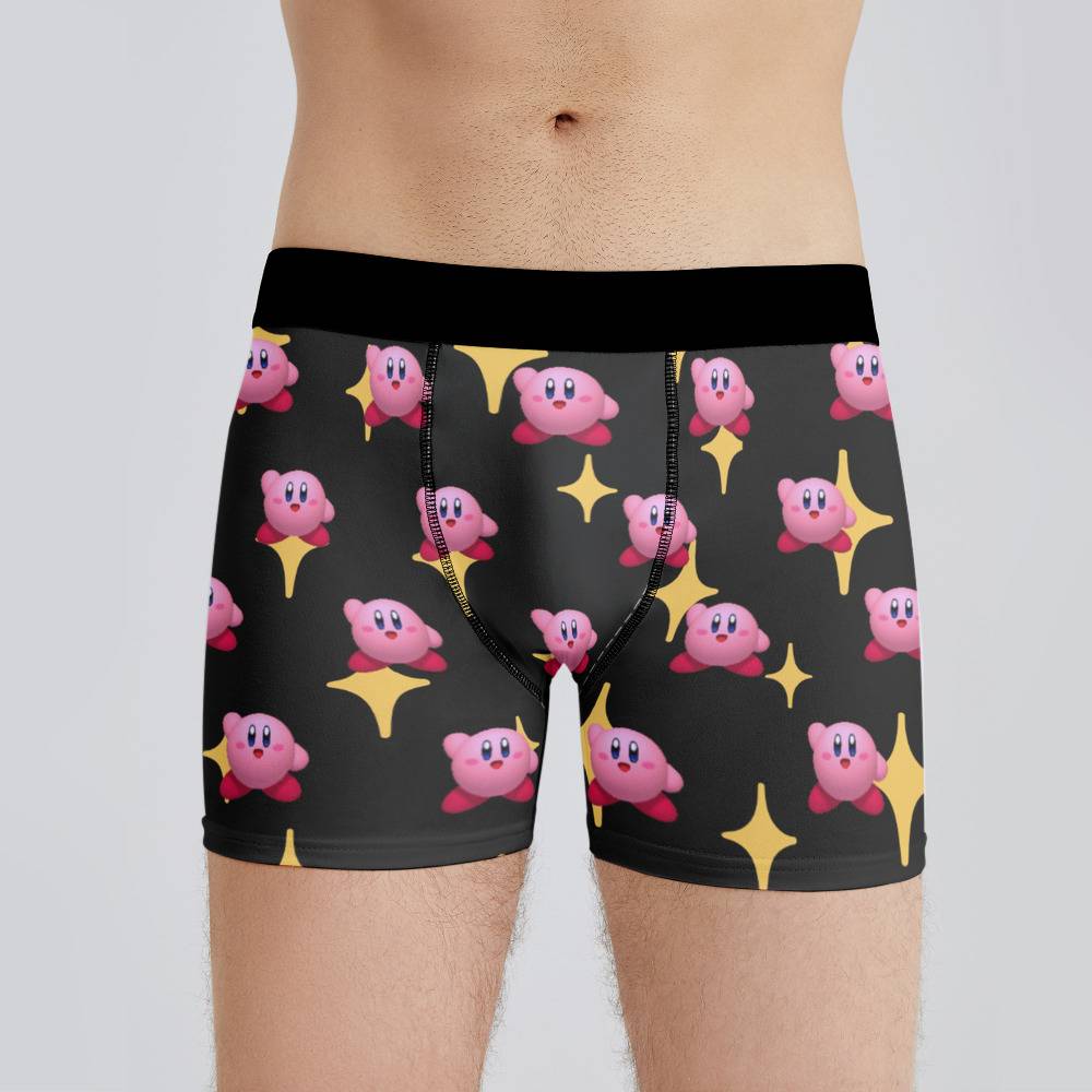 Kirby Boxers Custom Photo Boxers Men's Underwear Twinkle Star Boxers Black