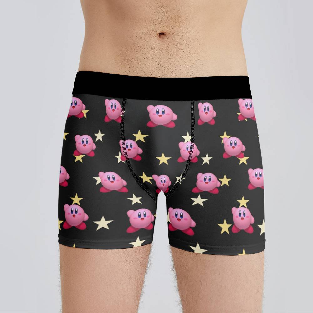 Pure cotton macho pink underwear men's cute pig cartoon print Kirby boxer  briefs for boyfriend