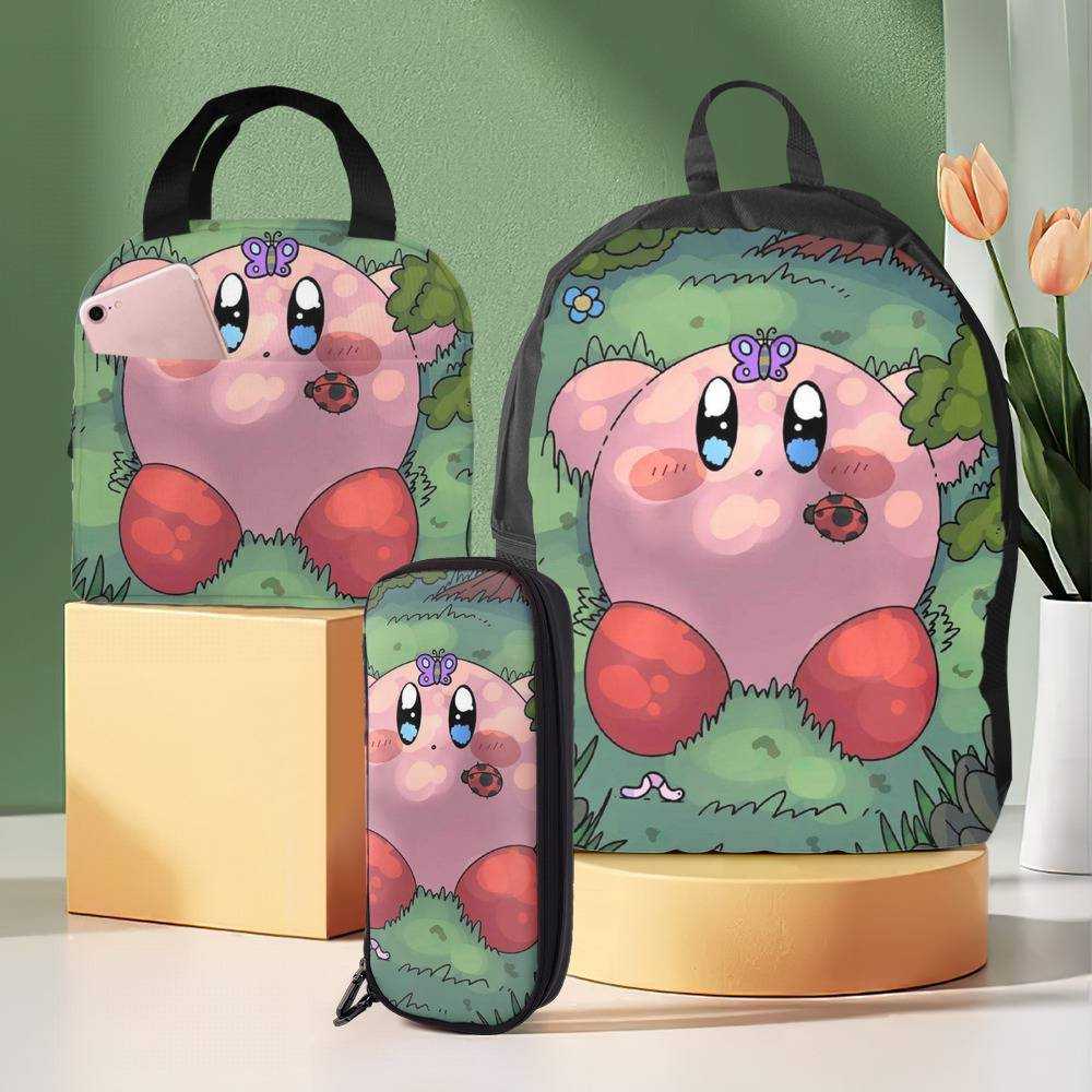 Kirby Backpack with Lunch Box and with Pencil Box