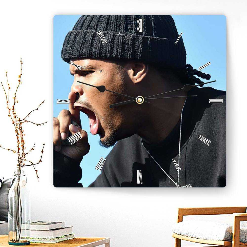 Xavier Wulf Square Wall Clock Home Decor Wall Clock Gifts for Xavier Wulf Fans Xavier Wulf Photo Wall Clock