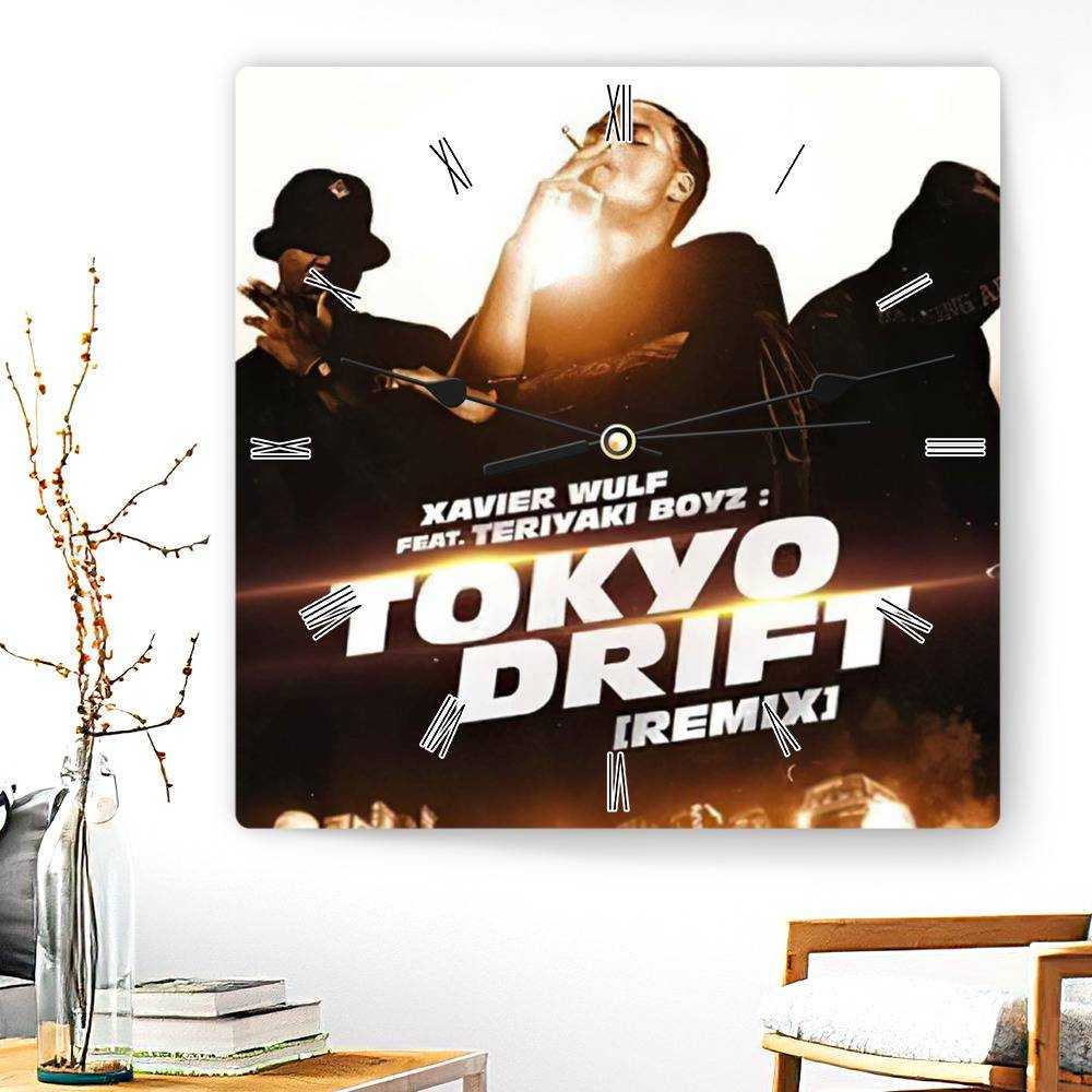Xavier Wulf Square Wall Clock Home Decor Wall Clock Gifts for Xavier Wulf Fans Tokyo Drift Wall Clock