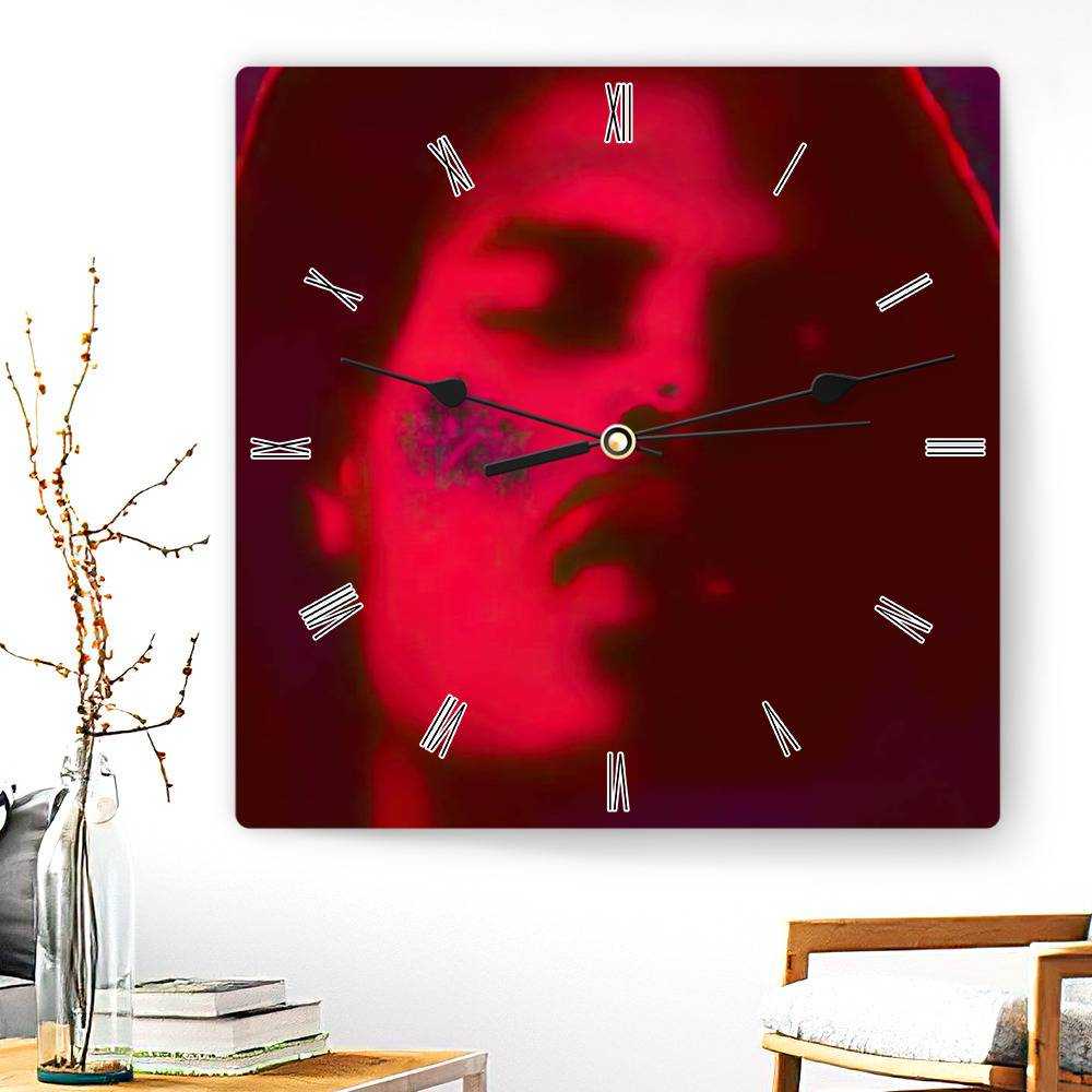 Xavier Wulf Square Wall Clock Home Decor Wall Clock Gifts for Xavier Wulf Fans Pride Rock Wulf Wall Clock
