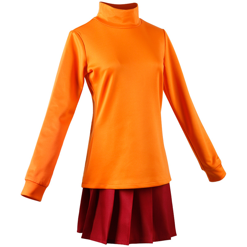 Velma Cosplay Costume Movie Character Uniform Halloween Costume For Women  Girls Orange Top + Red Pleated Skirt Suit - Cosplay Costumes - AliExpress