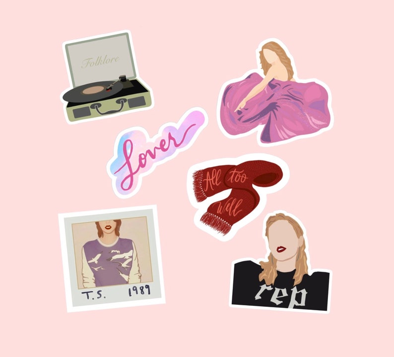 Taylor Swift Evermore & Folklore Matte Sticker Pack Laptop Water Bottle  Stickers -  Norway