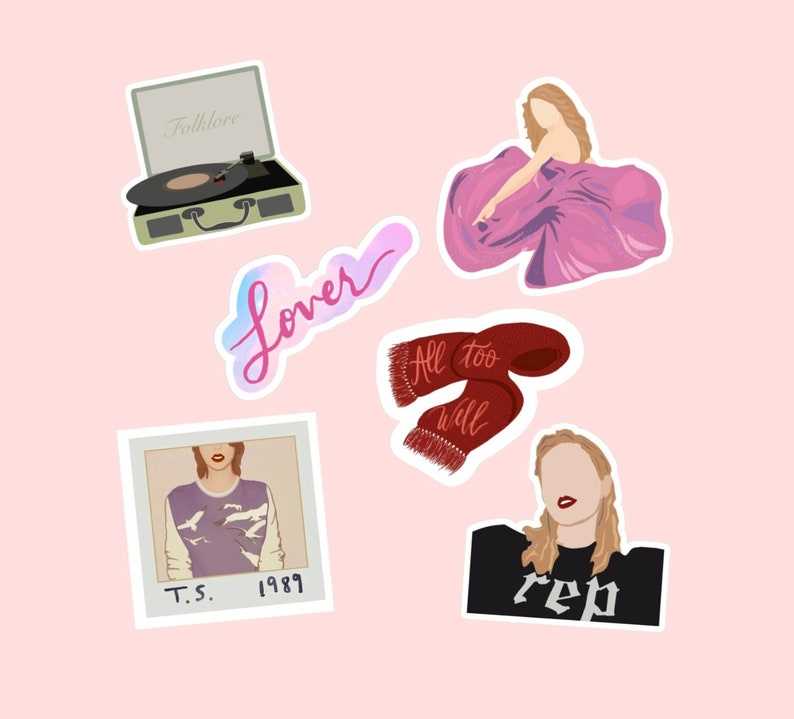 Taylor Swift Stickers All Albums Beautiful And Refined Glossy