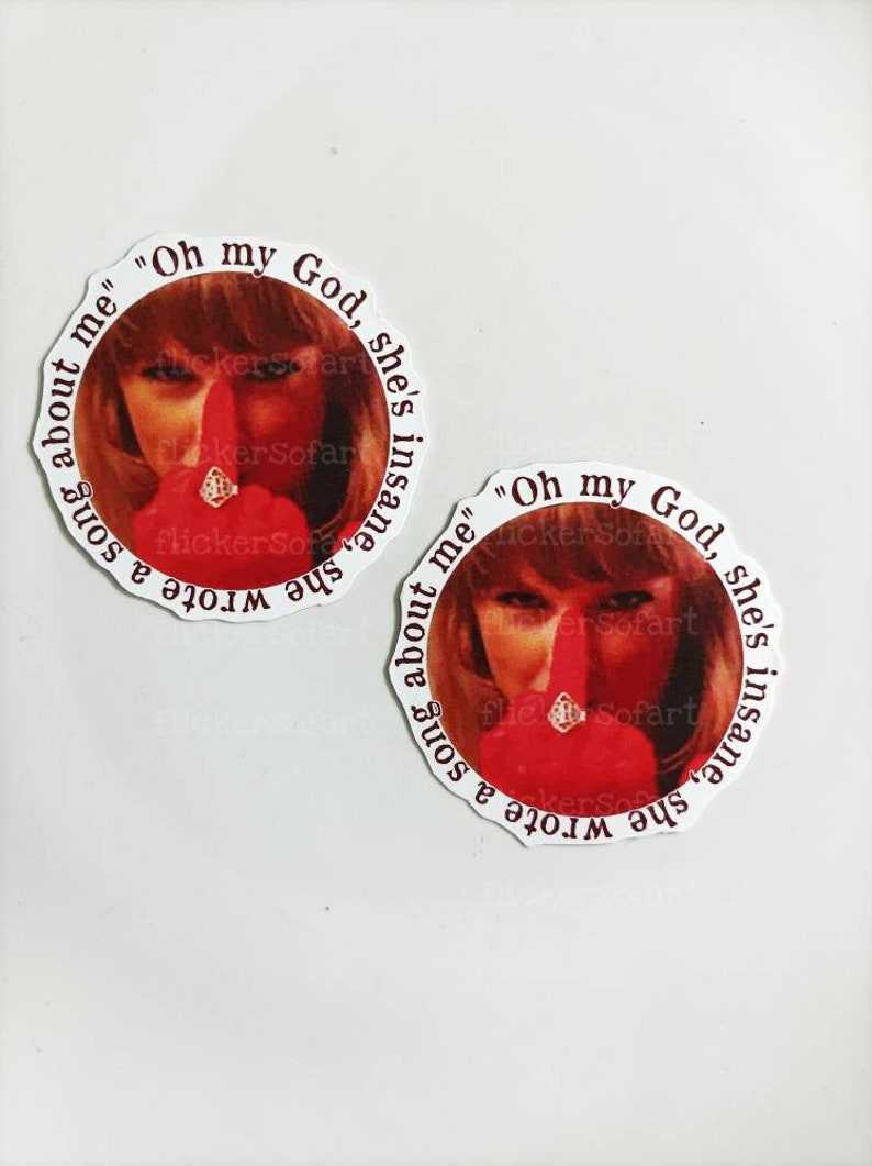 I Bet You Think About Me Sticker Beautiful And Refined Glossy Taylor Swift  Red Stickers