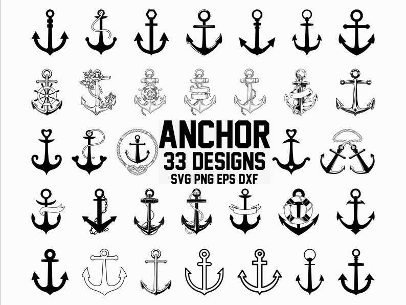 Rope Anchor Svg | Anchor Svg | Split Anchor Rope Svg | Boat Anchor Svg |  Anchor Png | Anchor Svg Files for Cricut Ang Silhouette | Png Dxf