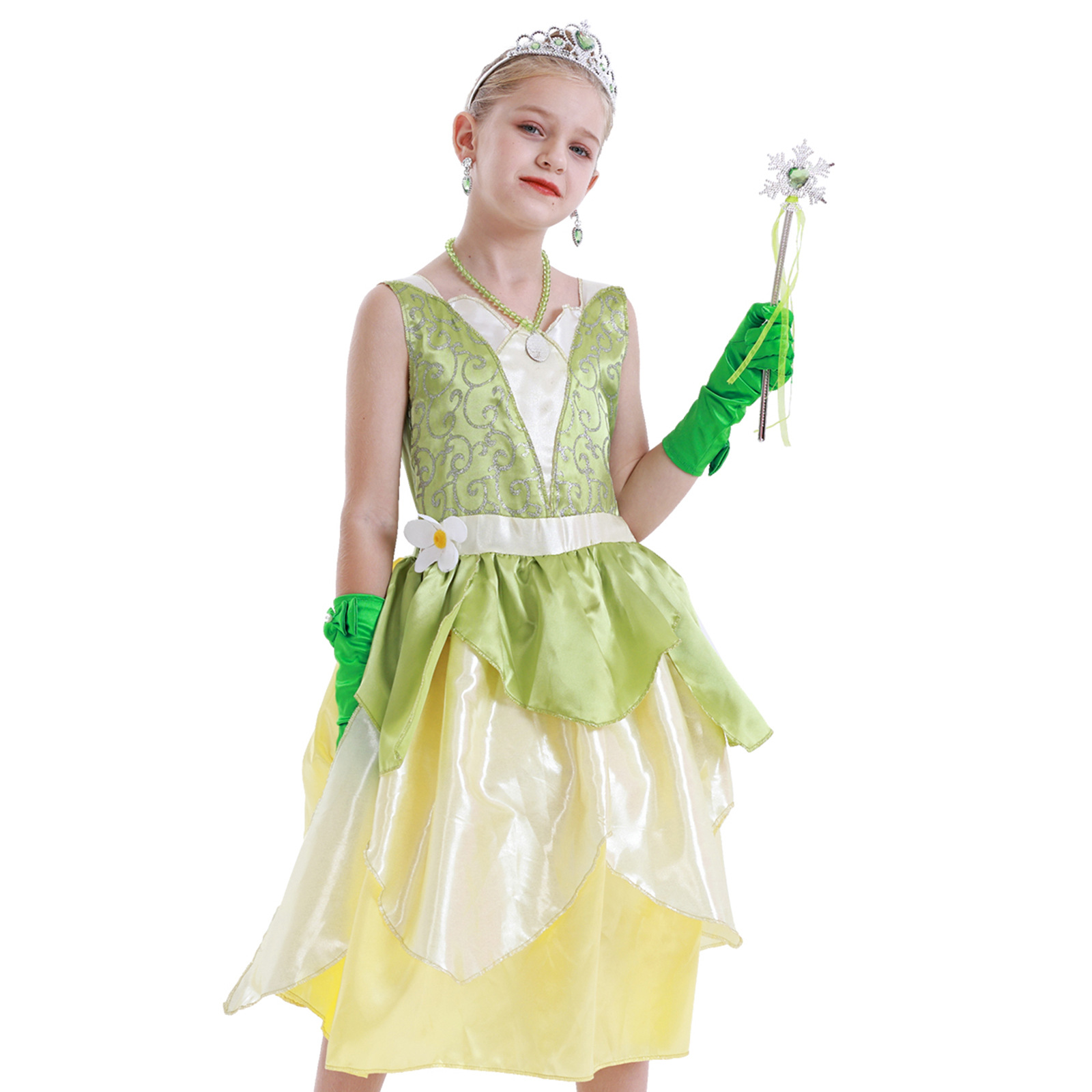Kamo Green Fairy Frog Princess Dress Girls Birthday Party Fancy Dresses  Kids Halloween Elf Costume Outfits with Accessories - Walmart.com