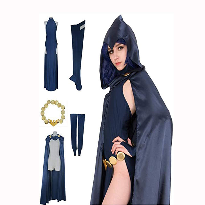 Deluxe Teen Titan Raven 4pcs Cosplay Halloween Costume For Kids Adults ▻   ▻ Free Shipping ▻ Up to 70% OFF