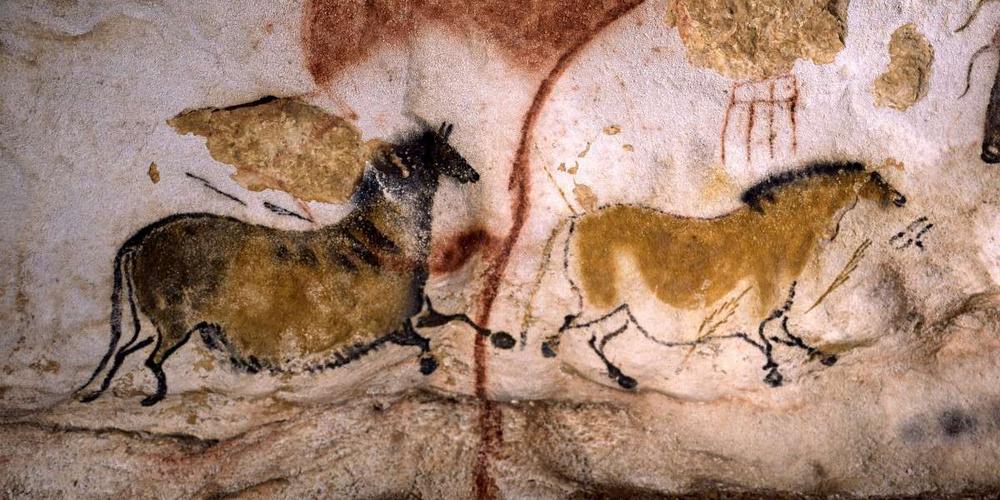 A horse and arrows found painted on the ceiling of Lascaux Cave in Dordogna, France, up to 17,300 years old
