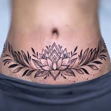 Floral ideas of tummy tuck tattoo one lotus
