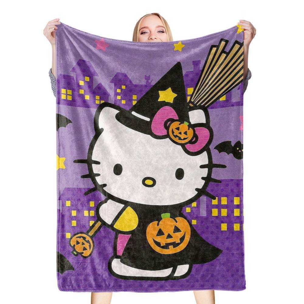 Hello Kitty Skeleton Halloween Fleece Blanket by Ramy Atla - Pixels