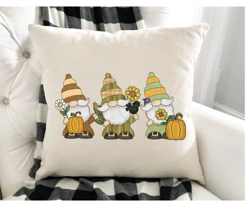 Gnome Family Personalized 18x18 Throw Pillow