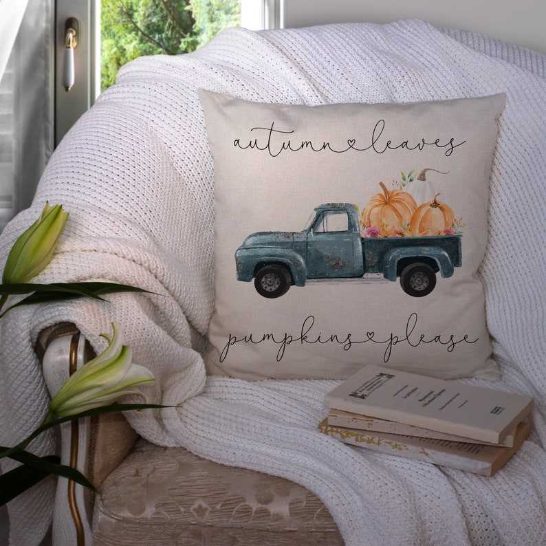 Fall Truck {Style 1} Pillow Cover.