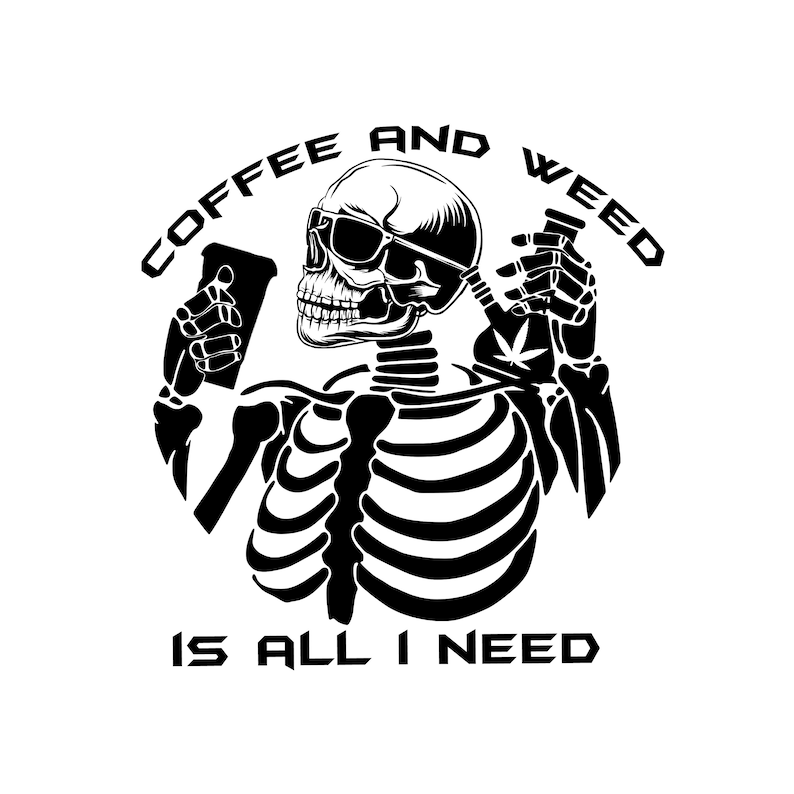 Skeleton Drinking Coffee SVG Perfect for Crafting And Design Projects