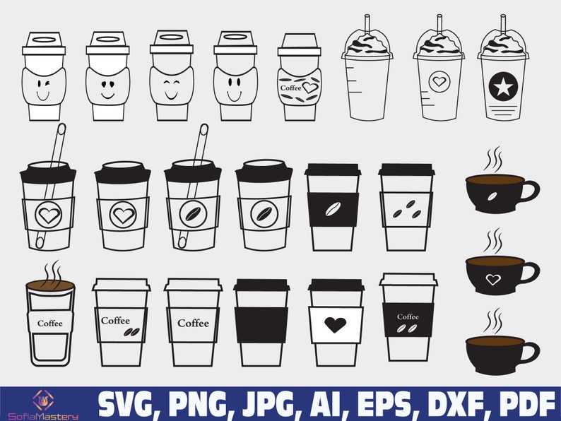 Coffee Cup Instant Digital Download Svg, Png, Dxf, and Eps Files Included  Coffee to Go Cup, Latte, Take Away Cup 