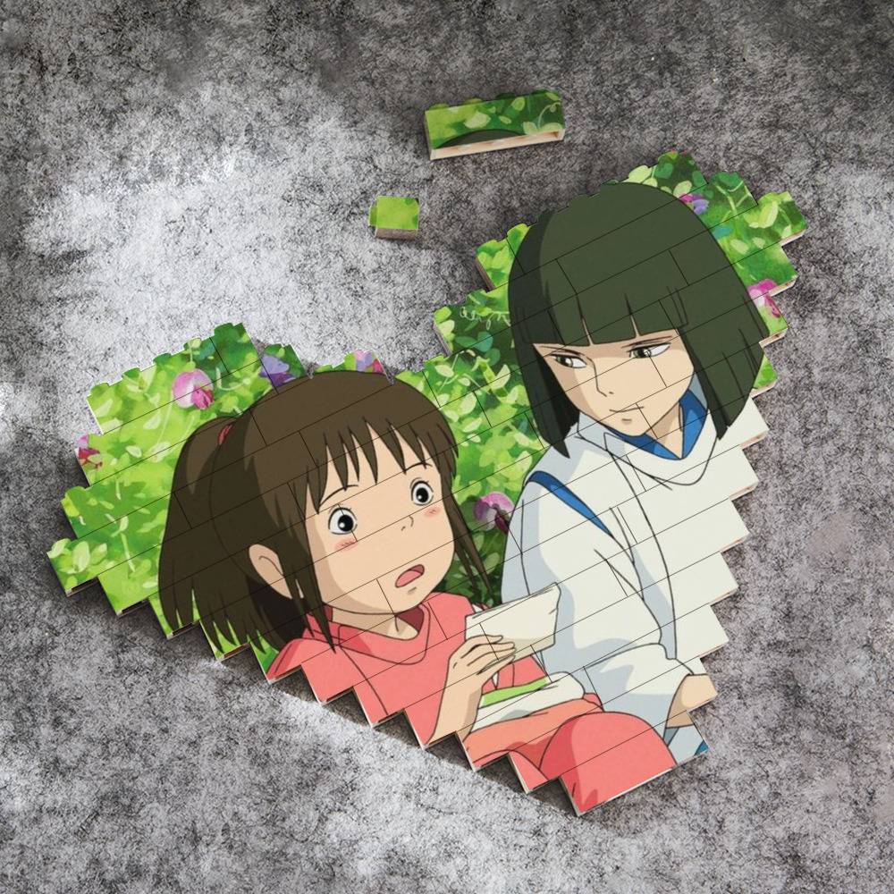 Spirited Away Merch Heart Shape Building Block Gift for Fans