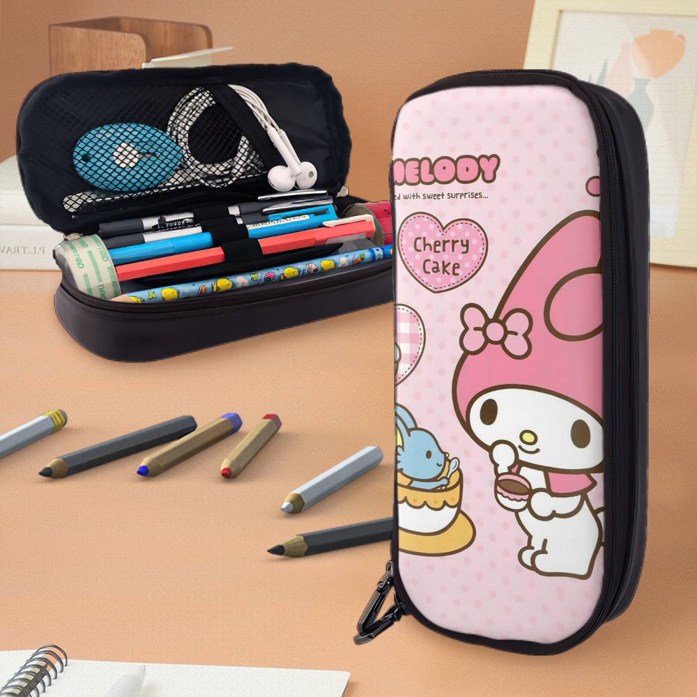 Sanrio Kawaii Cinnamoroll Pencil Bag Anime New My Melody Large Capacity Pencil  Box Student Pencil Case