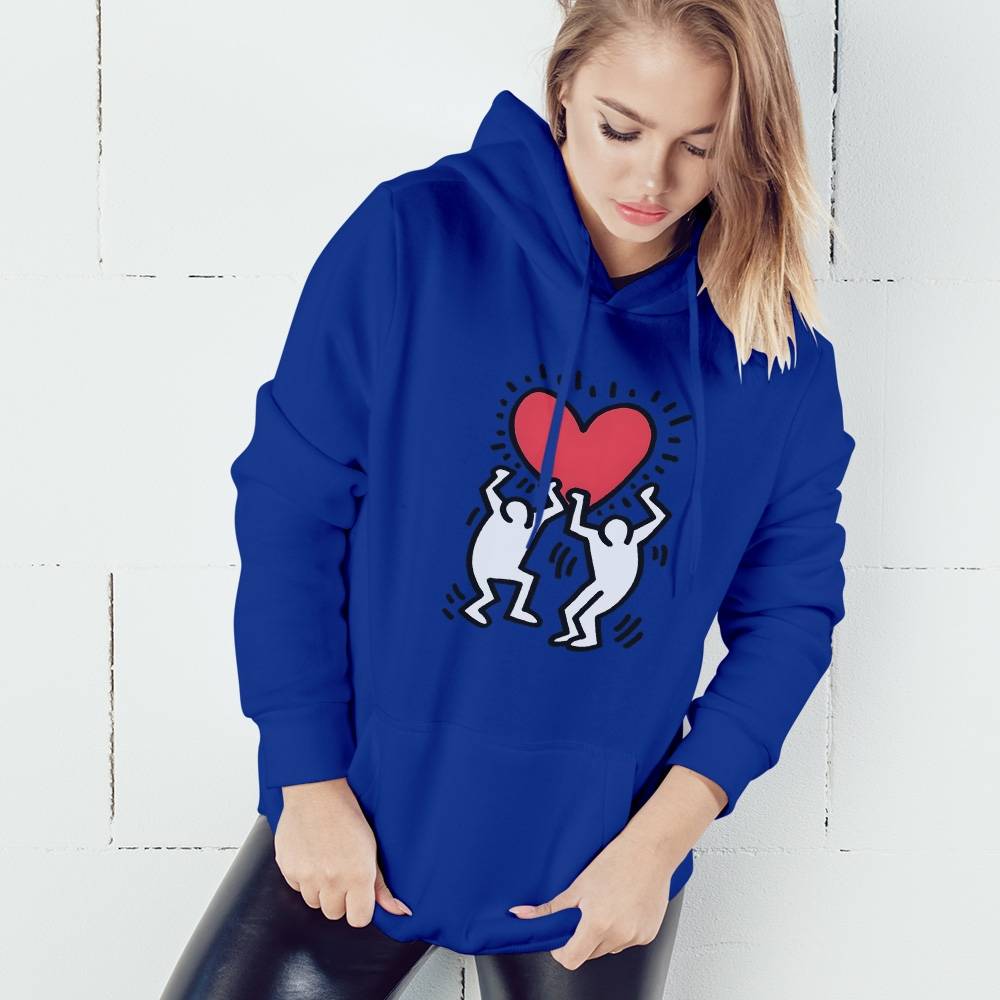 Printed Sweatshirt - Blue/Keith Haring - Ladies