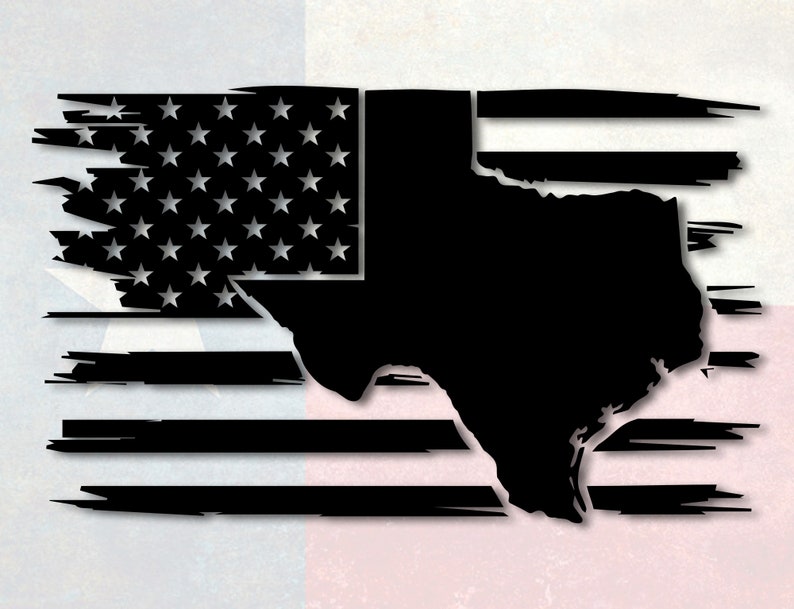 Texas Distressed American Flag Svg