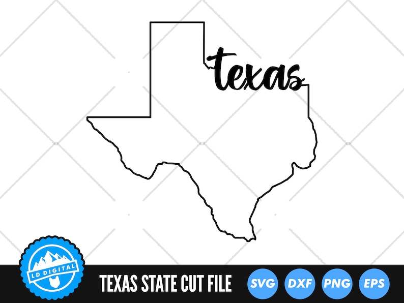 Texas Outline with Text SVG Unlimited Visualization Effects 