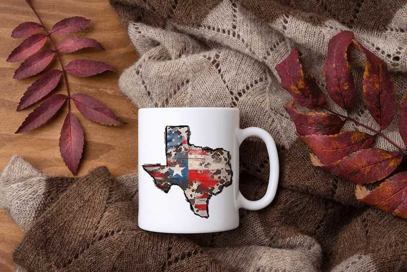 Texas Map Flag Cowhide Svg#3