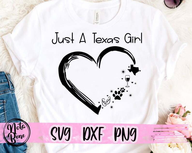 Just a Texas Girl Heart SVG#5