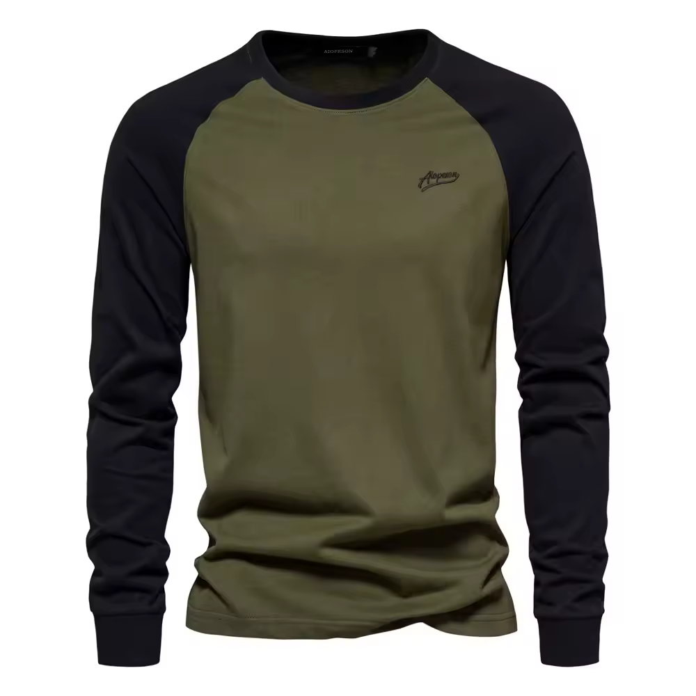AIOPESON Men's T-shirts 100% Cotton Long Sleeve