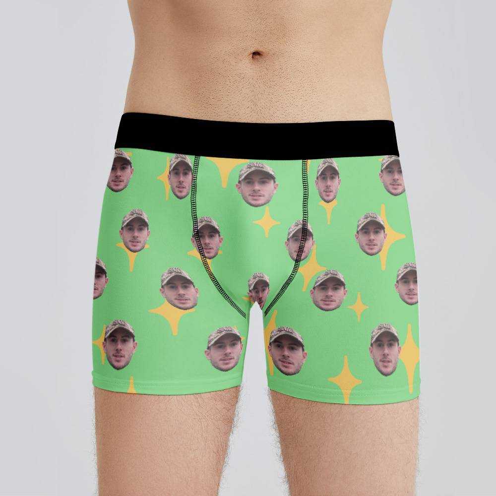 Patty Mayo Boxers Custom Photo Boxers Men's Underwear Twinkle Star Boxers Green