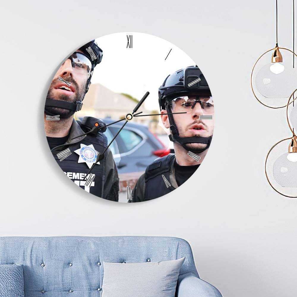 Patty Mayo Round Wall Clock Home Decor Wall Clock Gifts for Patty Mayo Fans Rookie Tackled Into A Pool Wall Clock