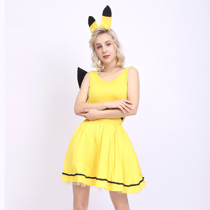 Pokemon Pikachu Girls Nightdress Summer Cartoon Children's Pajamas Kawaii  Home Wear Short Sleeve Sleepwear Nightwear Dress Cute