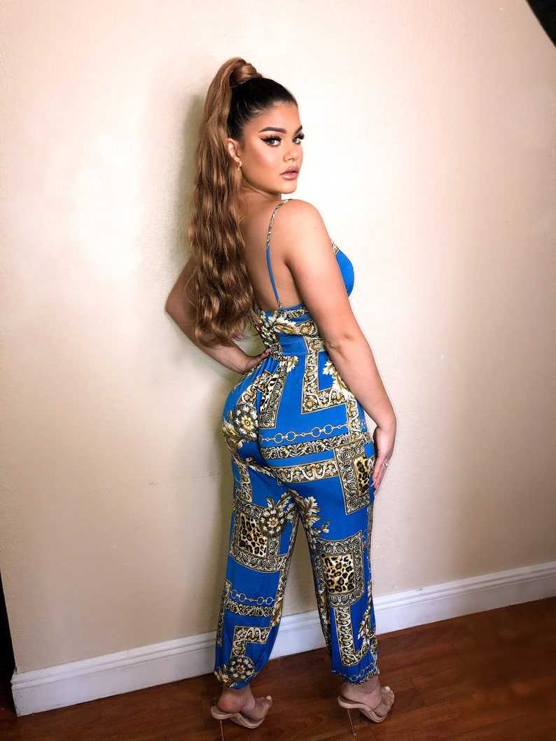 Buchona Outfit, Royal & Gold Printed Jumpsuit#3