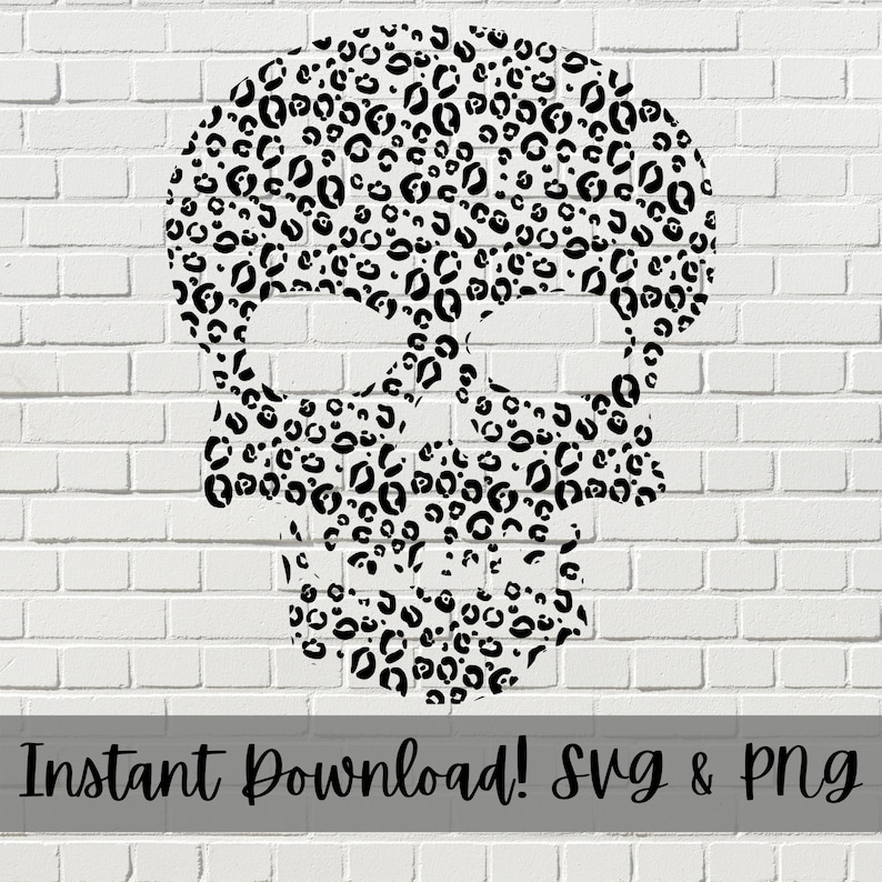 Skull Leopard Print Svg, Leopard Skull Svg Halloween Svg