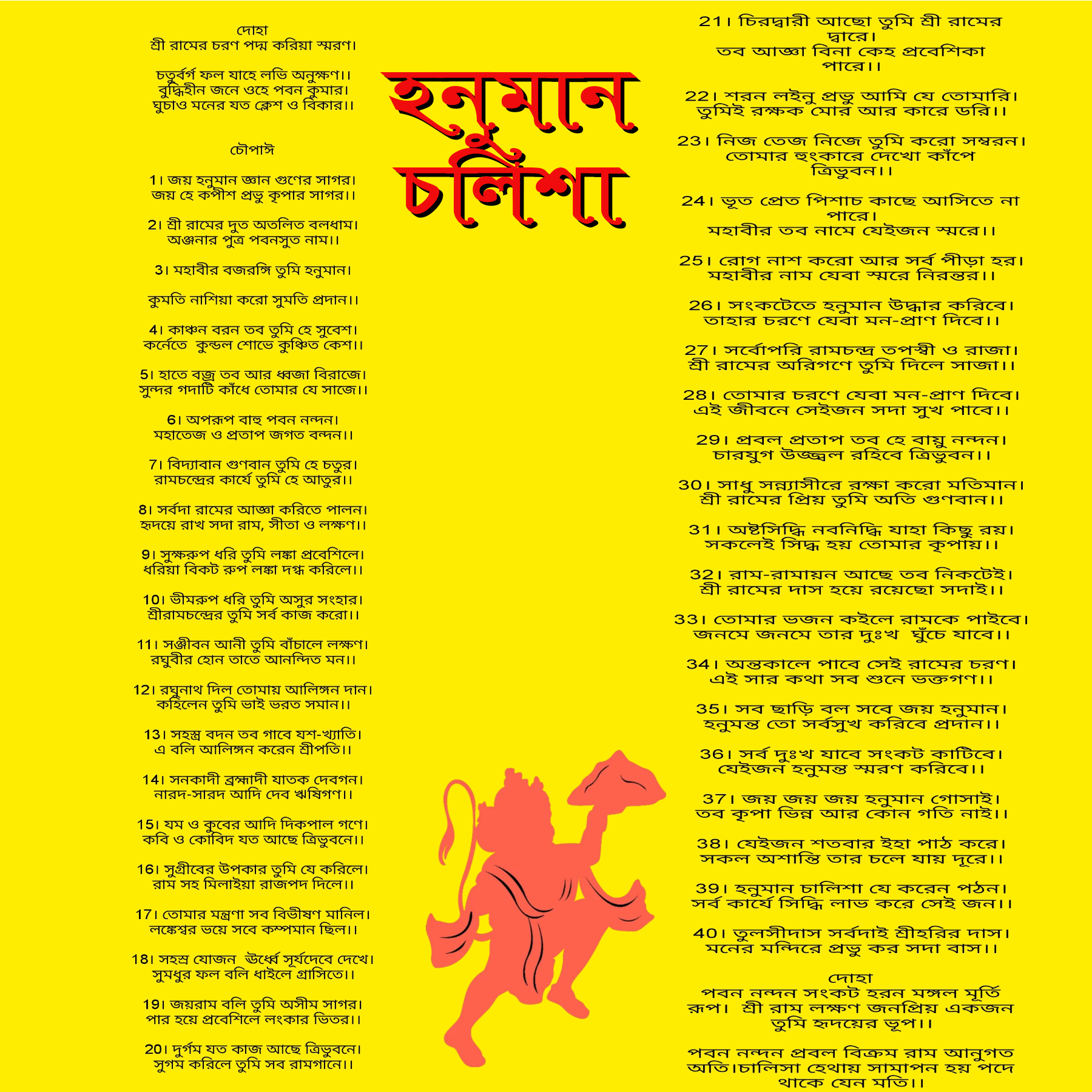 Hanuman Chalisa Lyrics in Bengali 3