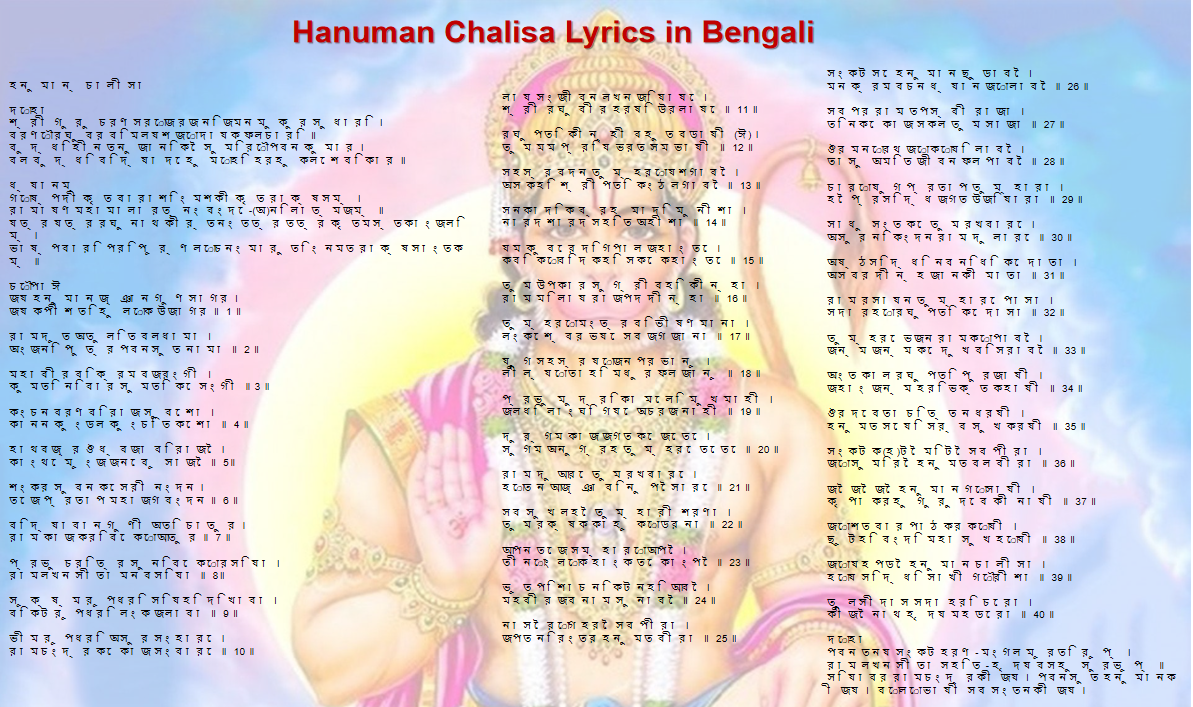 Hanuman Chalisa Lyrics in Bengali 12