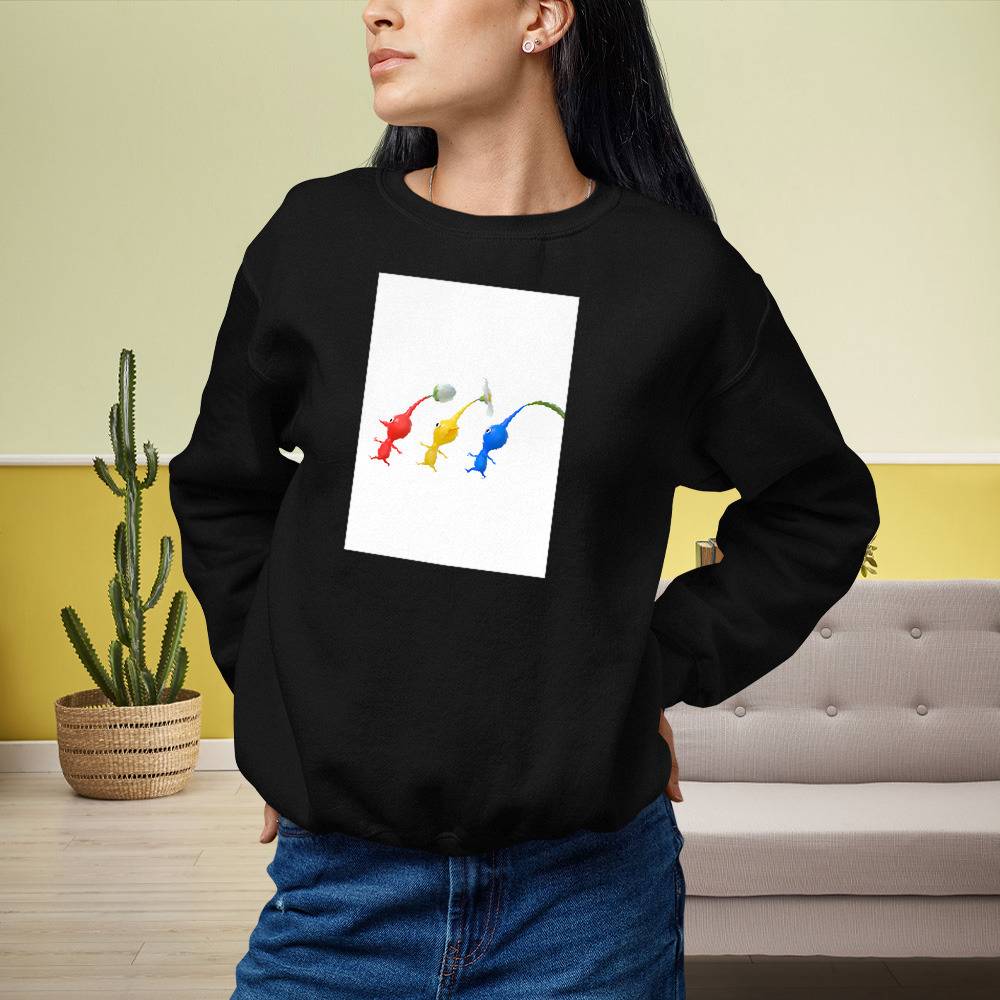 Pikmin Crew Neck Sweatshirt Line Up To Walk Crew Neck Sweatshirt ...