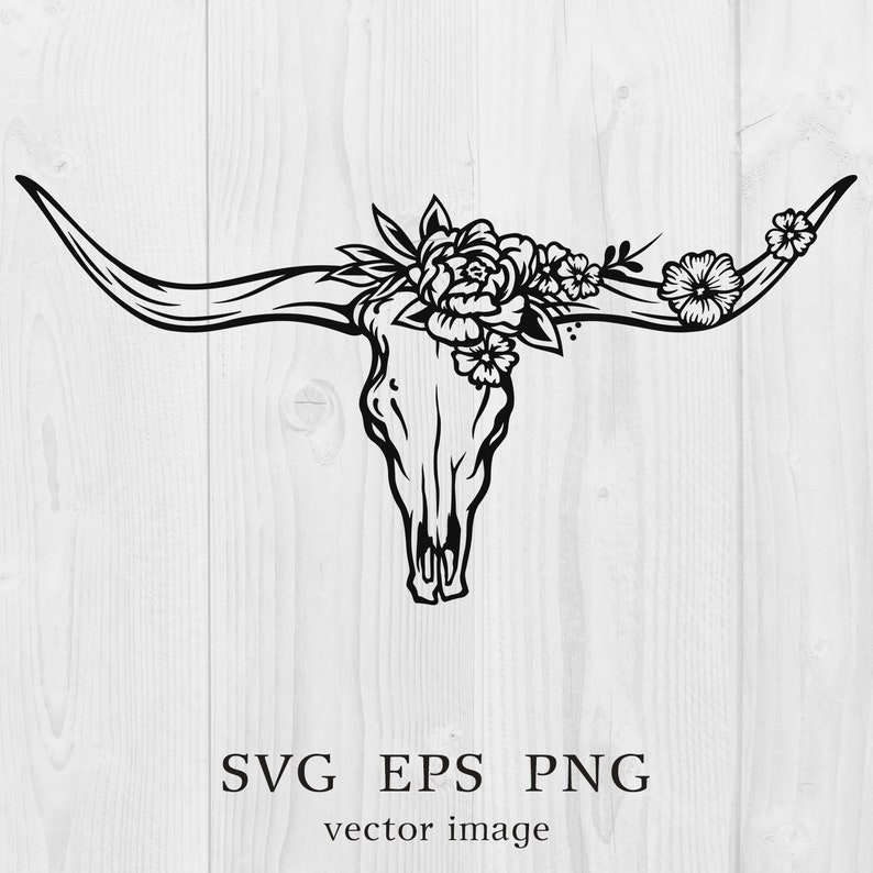 Floral Bull Skull SVG for Cricut – Free SVG for Cricut | Crafters File ...