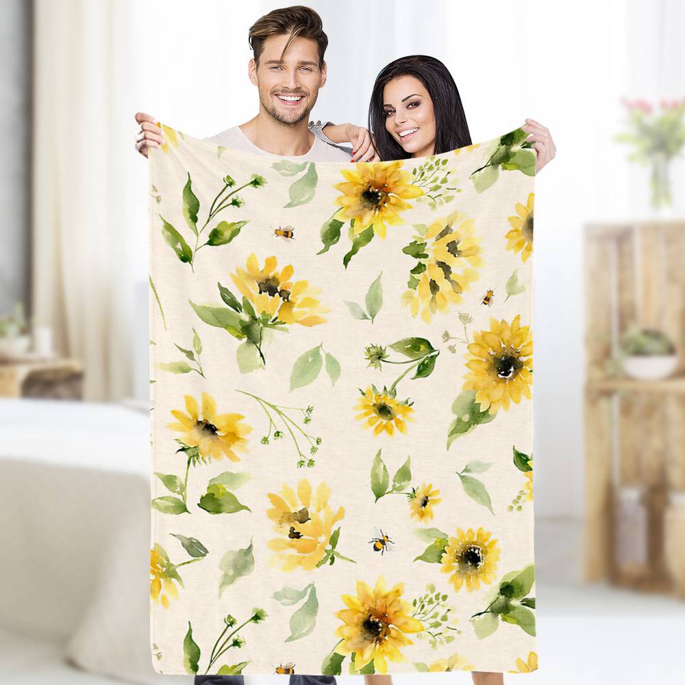 Sunflower Blanket Throw Blanket Size 50x60 Sunflowers and