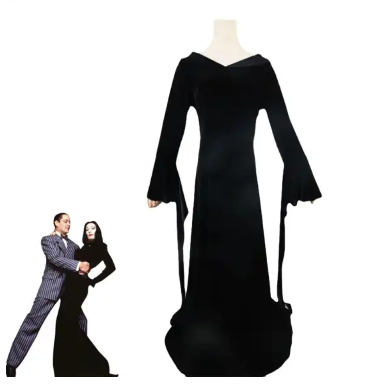 Addams Family Morticia Women's Fancy Dress Costume