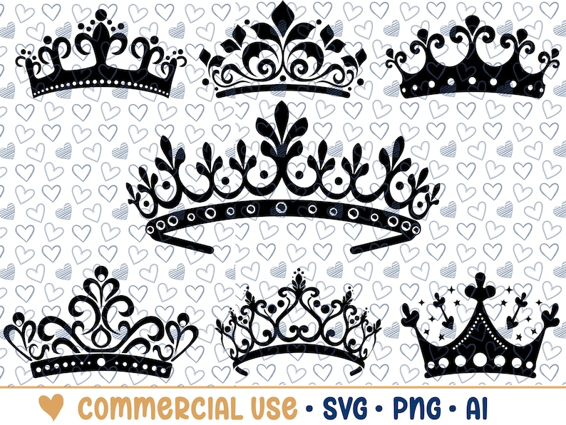 Princess Crown Svg, 14 Crown Tiara SVG Bundle | princesscrownsvg.com