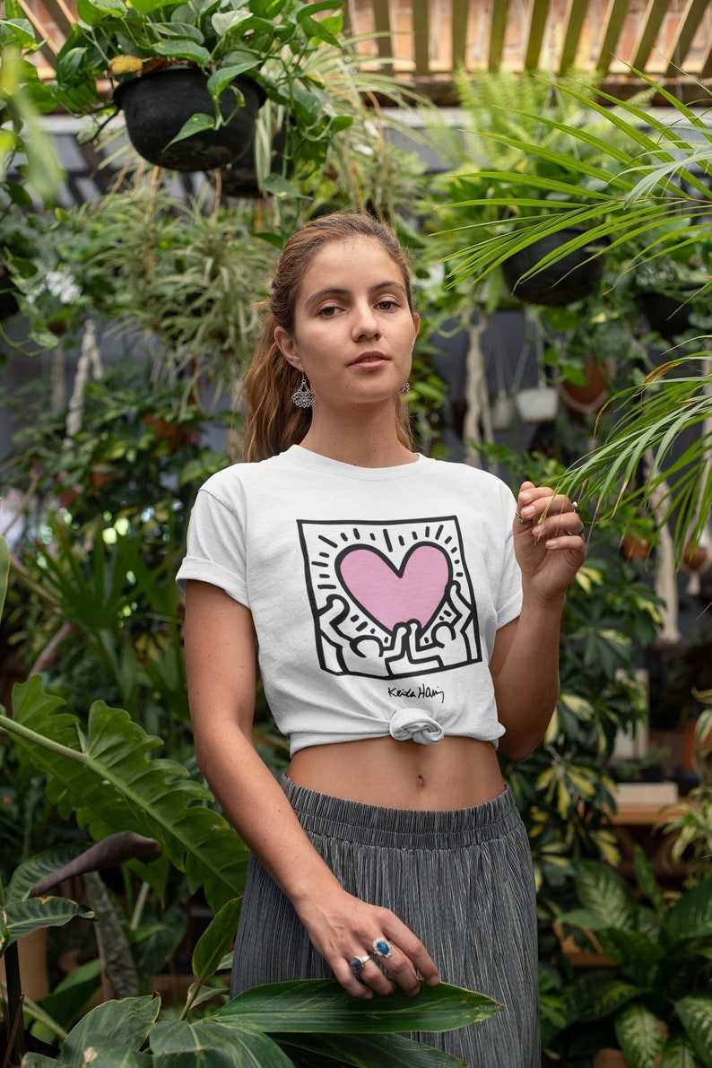 Keith Haring Heart T-Shirt in White - Size Large