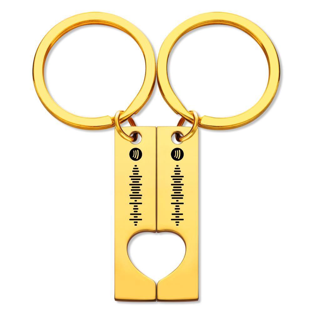 2 Personalized Spotify Code Keychain Heart Cut Out Friend Keychain