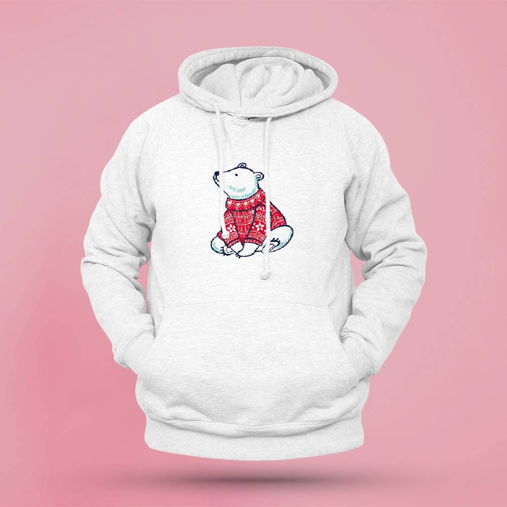 White sale bear hoodie