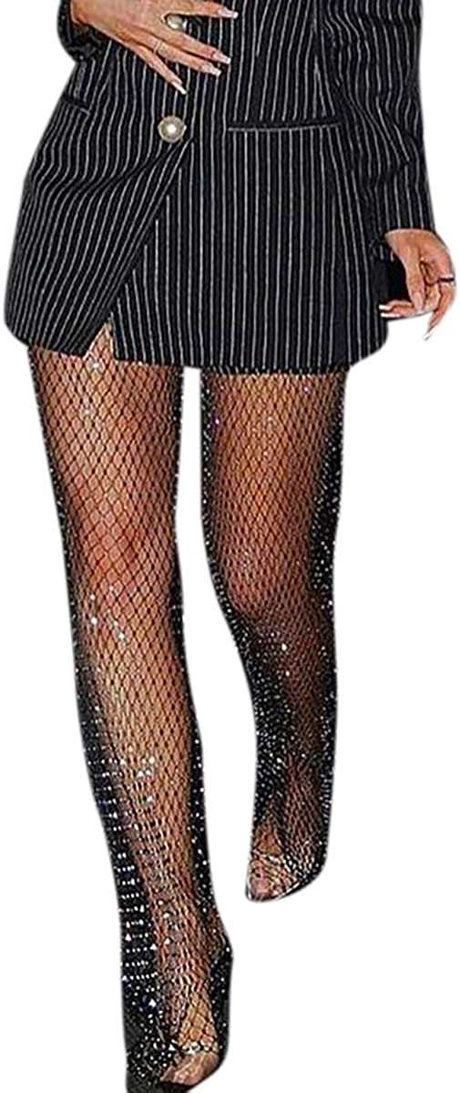 Women's Sparkle Rhinestone Fishnets, Sexy Sparkly Glitter Party