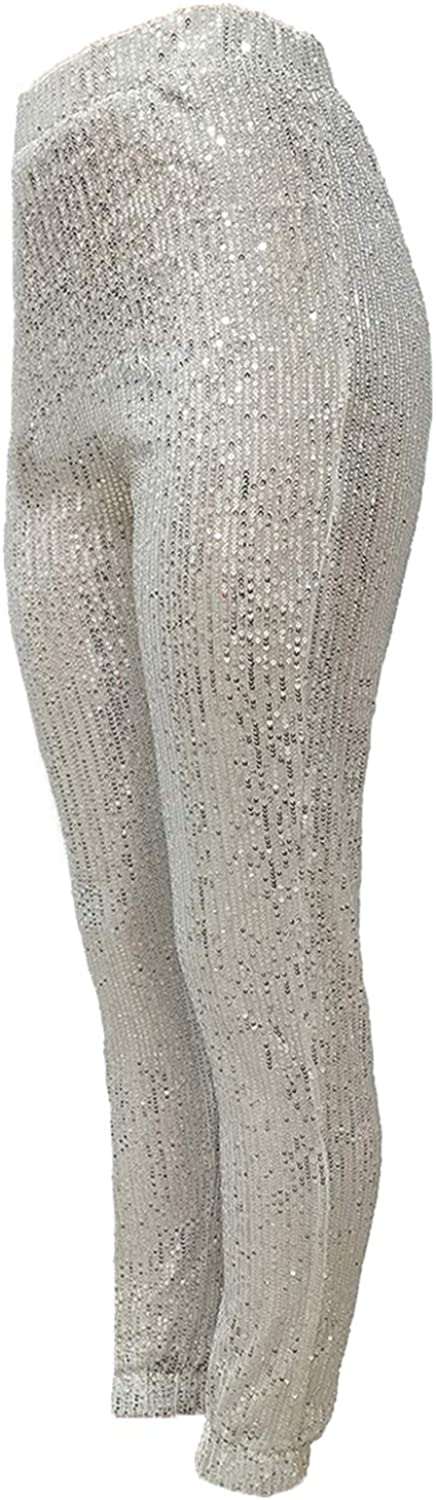 Silver Women's Sequin Pants, Rave Clothing at Affordable Prices